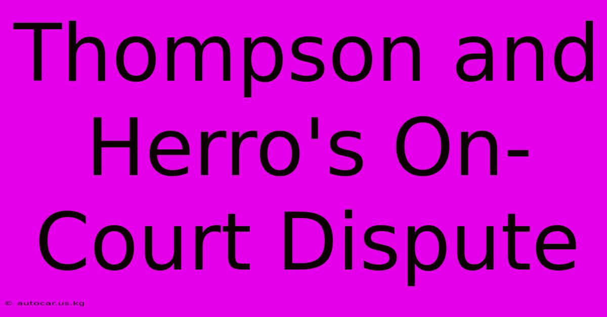 Thompson And Herro's On-Court Dispute